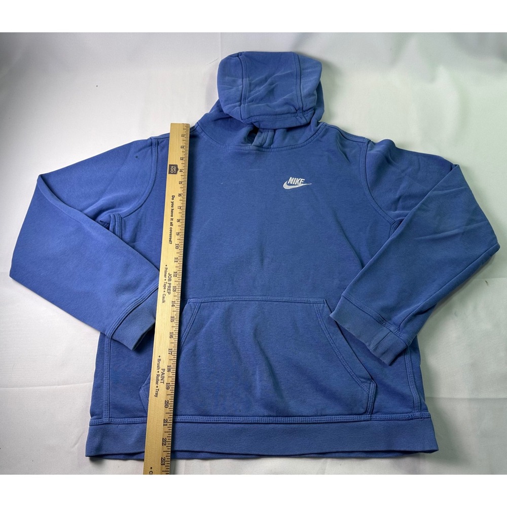 VINTAGE 90s Y2K Nike Blue Youth XL Hoodie Sweatshirt Embroidered Swoosh Classic - Picture 7 of 9